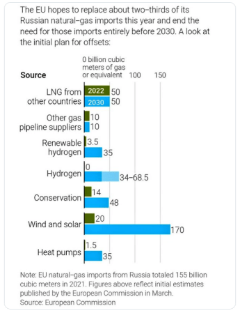 What does EU do to mitigate dependence on Russian fossil fuel?